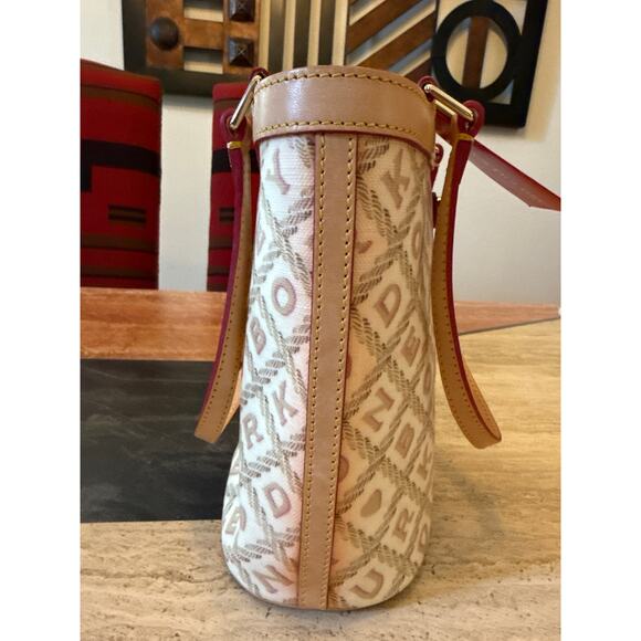 NWT! Vtg Dooney & Bourke Cream Crossword Leather & Canvas Bucket Bag Orig $175* - Picture 10 of 13